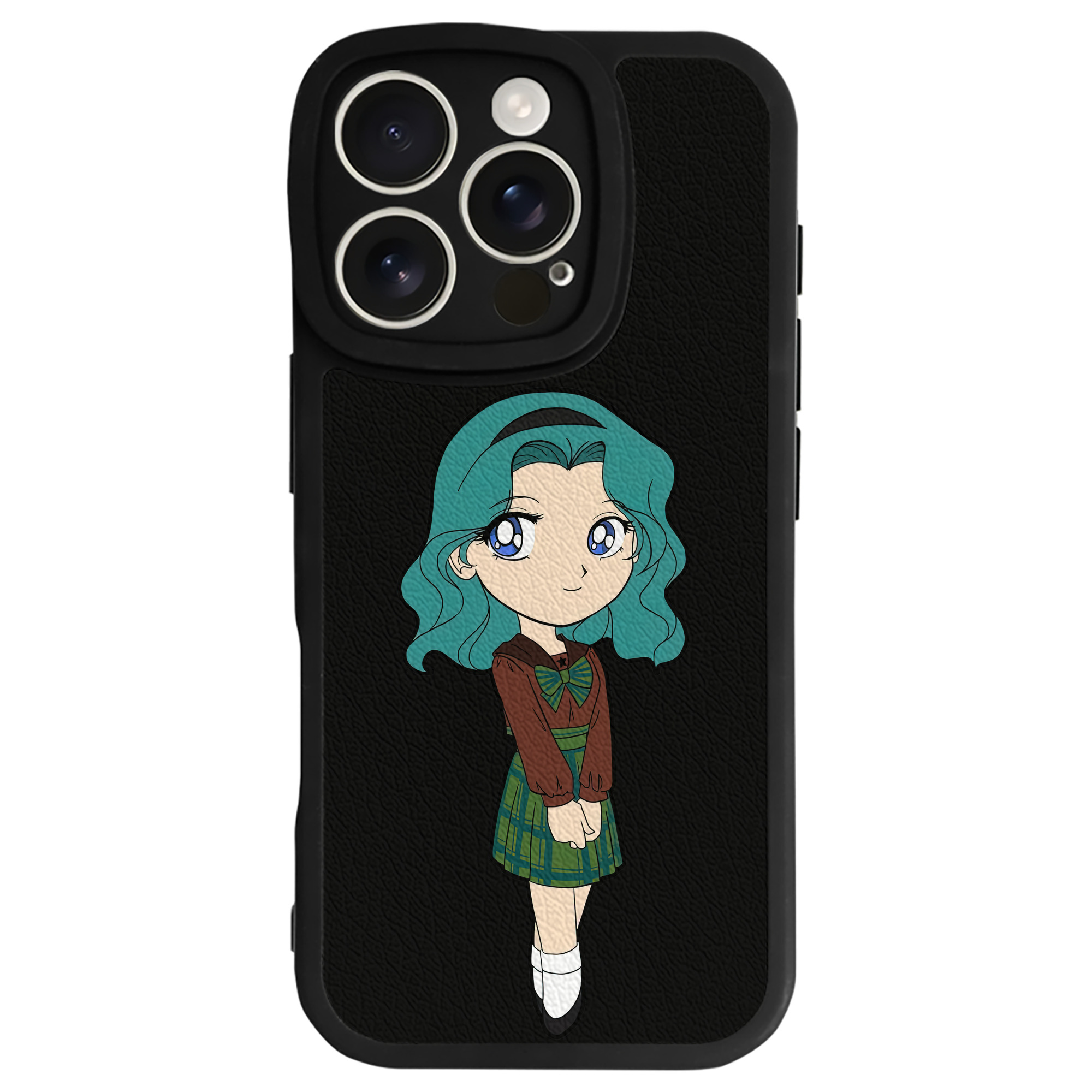 （画像用） 美少女戦士セーラームーン 海王 みちる（かいおう みちる） Sailor Moon Kaiou Michiru 【iPhone 16シリーズ対応】シリコンスマホケース（レザー調） 材質：シリコン